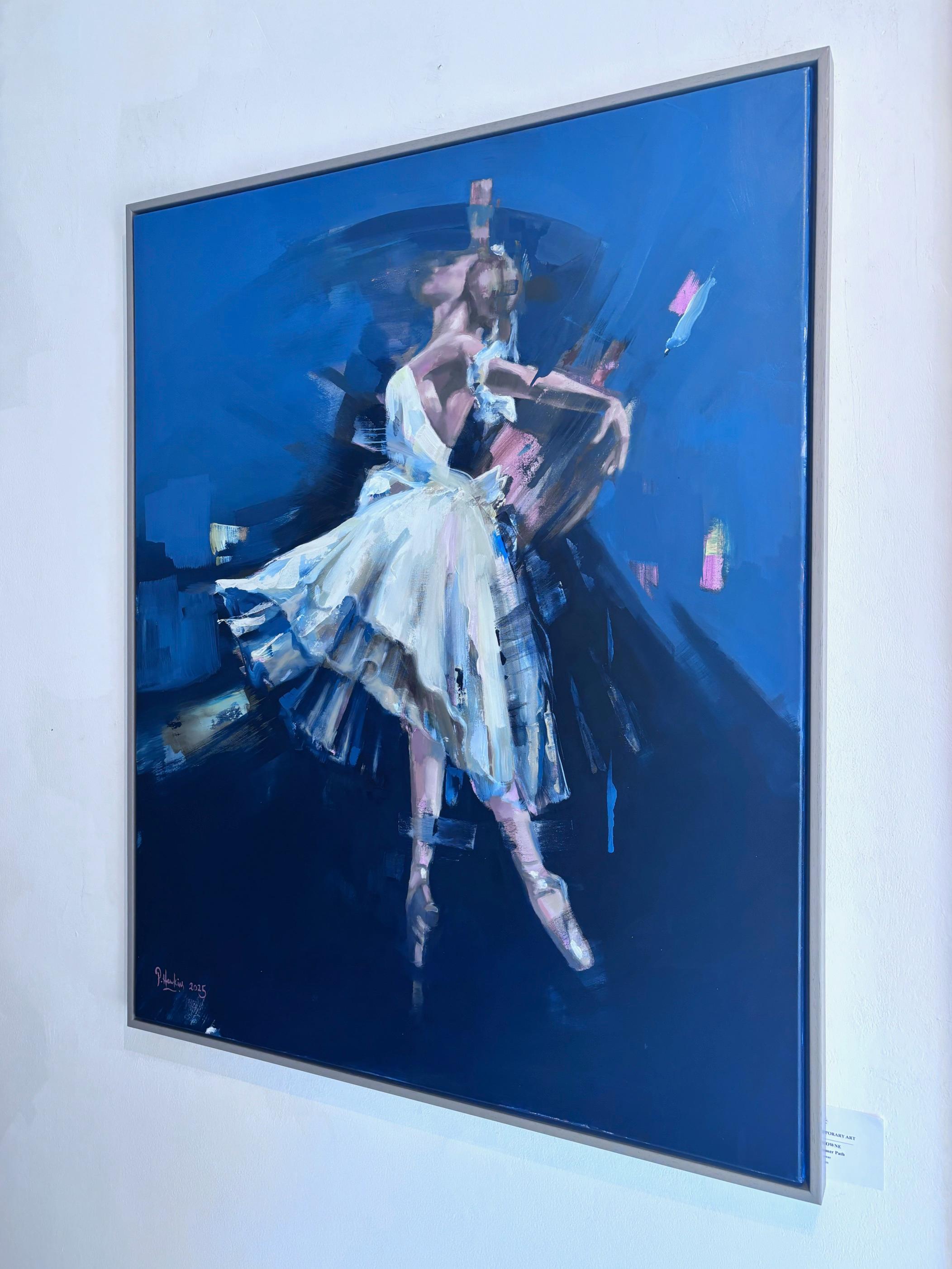 Ballet - original dance impressionism oil painting - contemporary art - Blue Animal Painting by Pete Hawkins