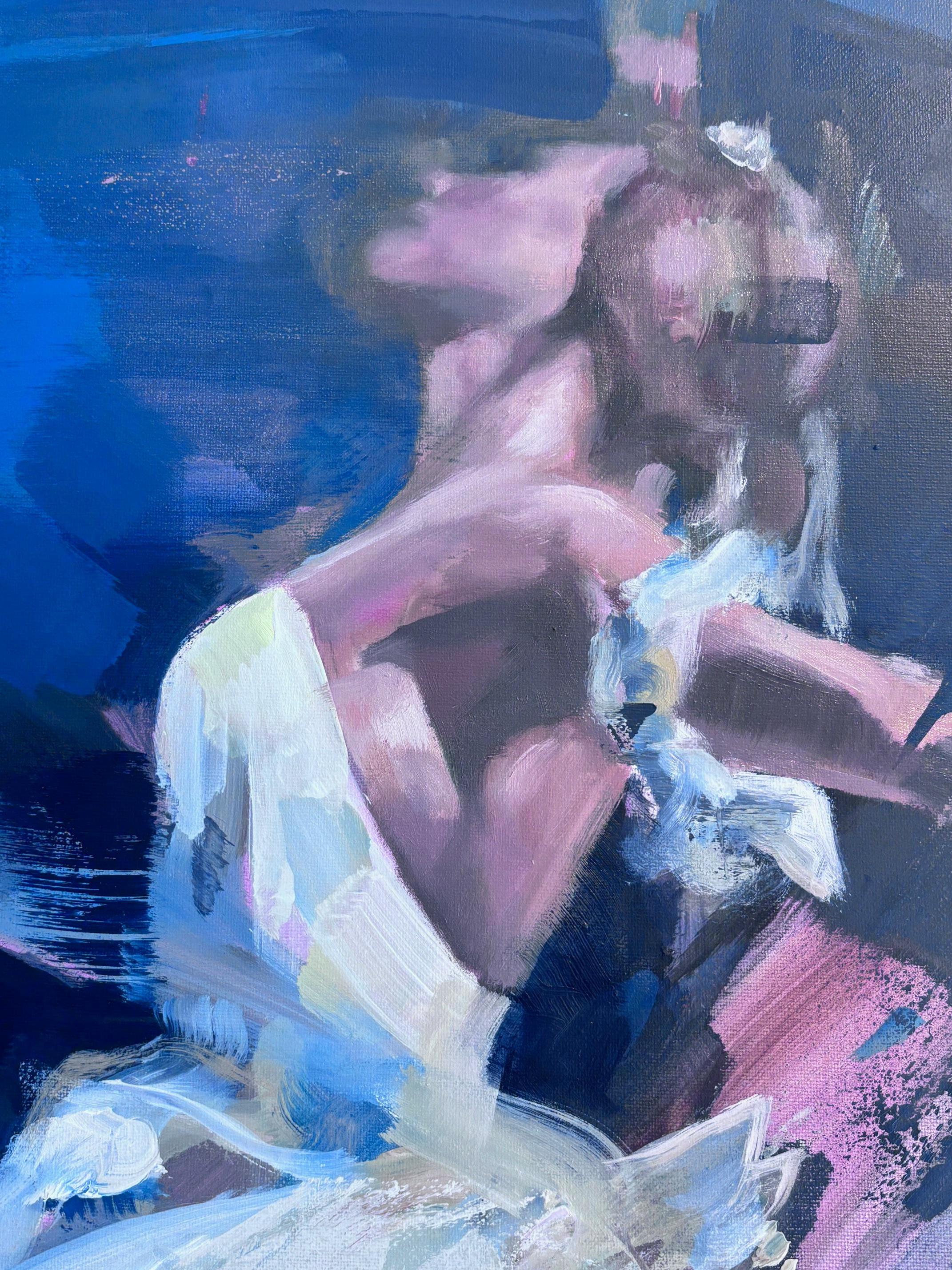 This exceptional artwork is currently on display and available for sale at Signet Contemporary Art Gallery and online.

In Ballet, Pete Hawkins explores the emotional resonance of movement through oil on canvas with exceptional dynamism. Two dancers