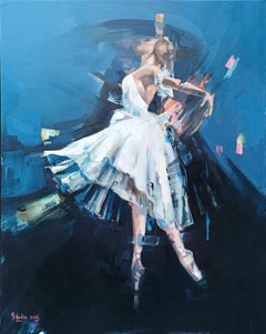 Ballet - danza original impresionismo pintura al óleo - arte contemporáneo
