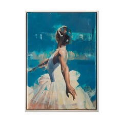 Making an Entrance – original realism figurative oil painting – contemporary art