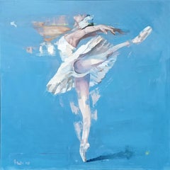 Prima Ballerina - peinture à l'huile impressionniste originale sur la danse - art contemporain