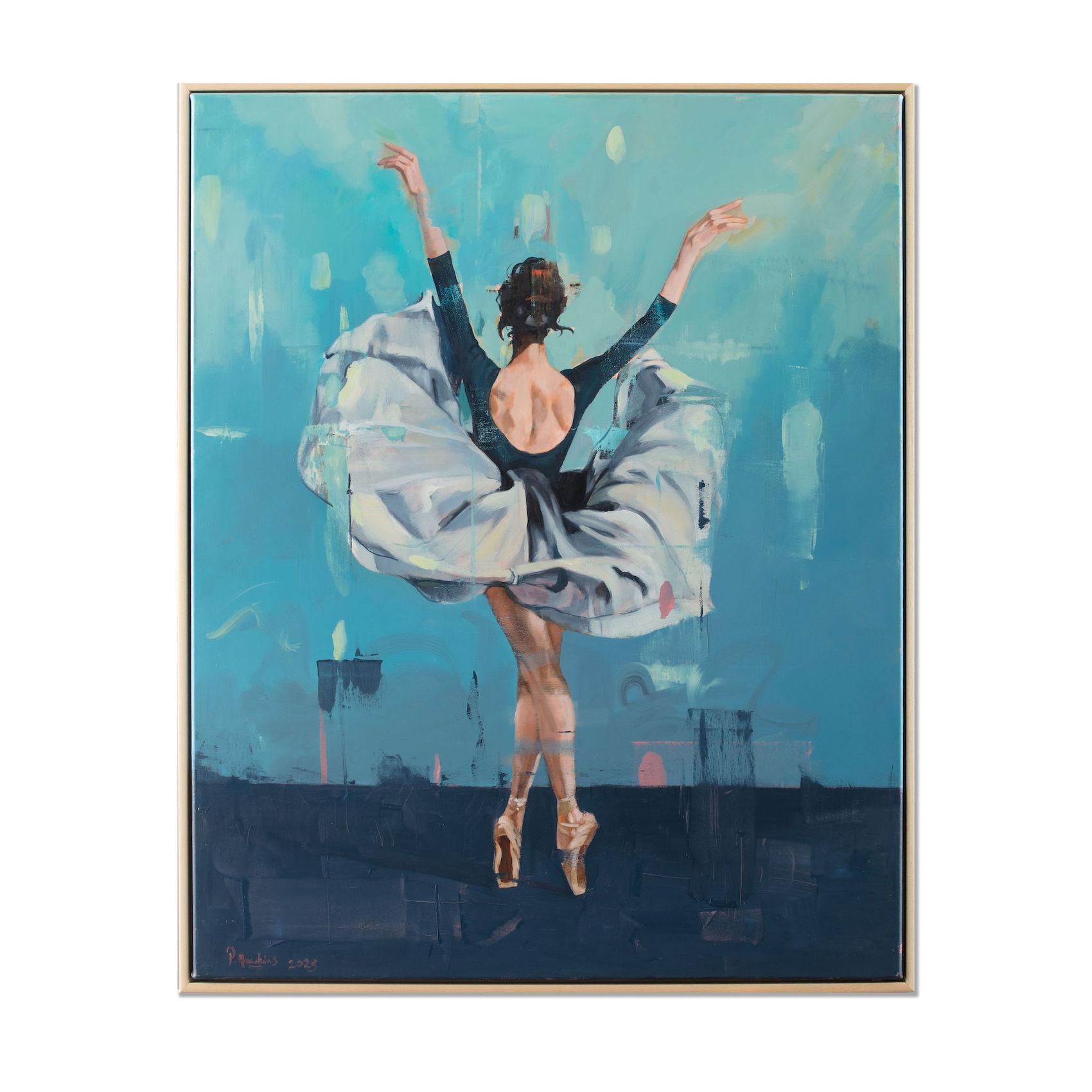 Prima - pittura ad olio figurativa originale di realismo astratto - arte contemporanea - Painting Contemporaneo di Pete Hawkins