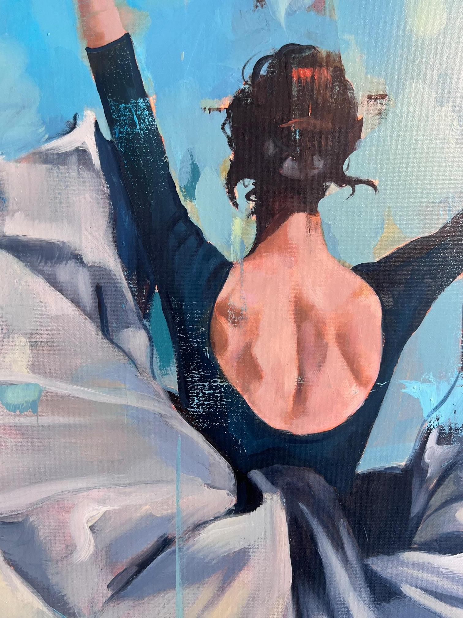 Prima - pittura ad olio figurativa originale di realismo astratto - arte contemporanea in vendita 3