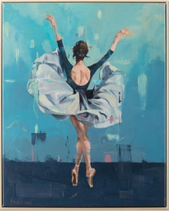 Prima – original abstracted realism figurative oil painting – contemporary art