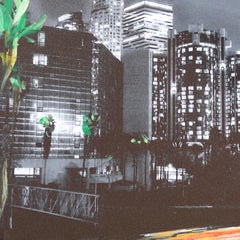 Downtown LA Split 2 - Original Urban Landscape Photography Mixed Media Artwork