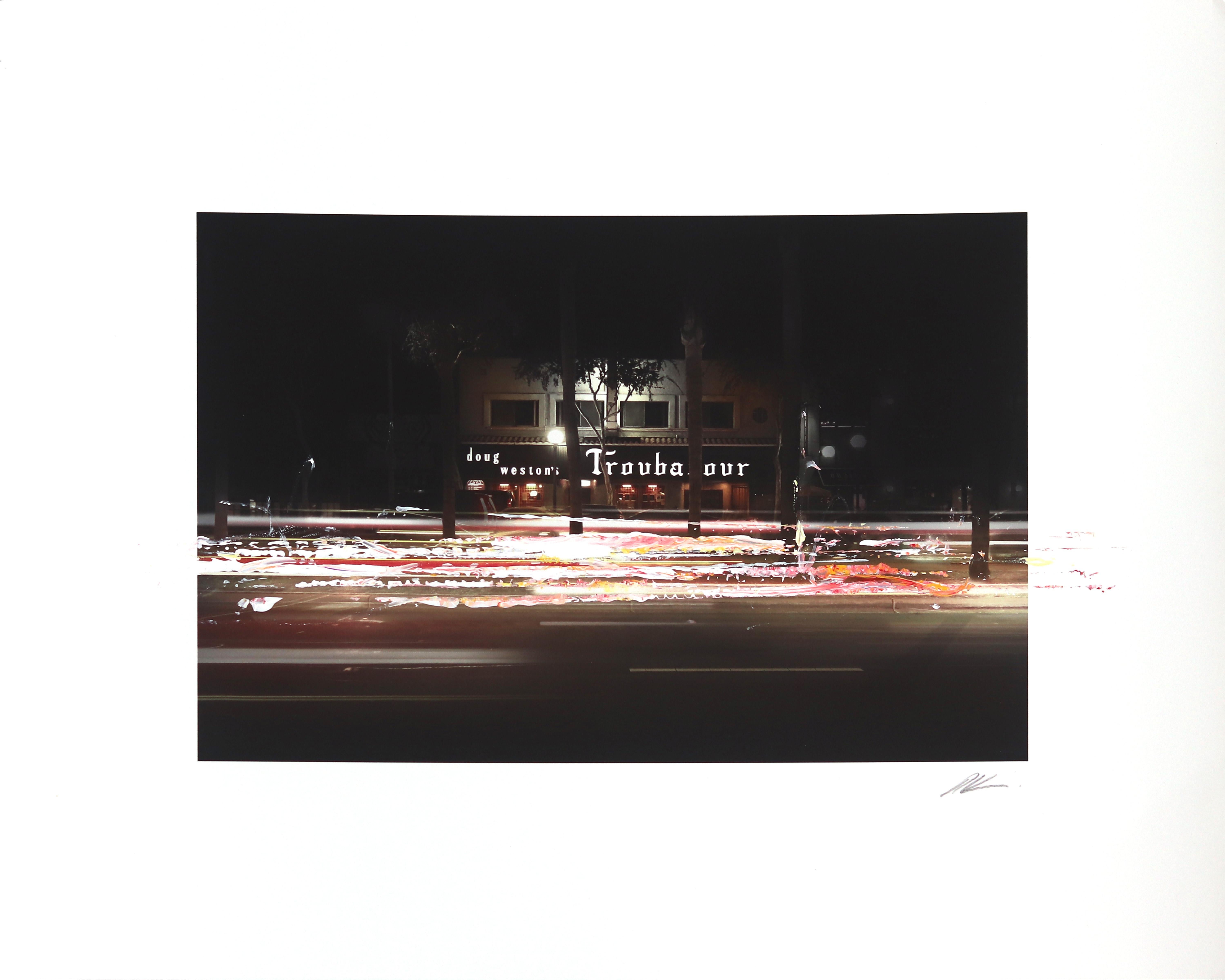 Troubadour - Original Night Life Landscape Photography Mixed Media Art on Paper