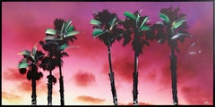 Beach City Palms - Night Hits - Landscape Still Life Sunset Painting on Canvas