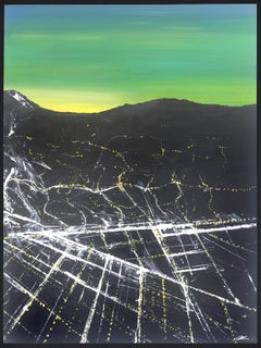 Bedford Sunset Aerial - Urban Vibrant Landscape Photography Painting