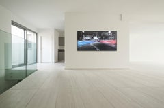 Chateau Marmont (Azul y rosa) - Paisaje urbano de Los Ángeles Técnica mixta