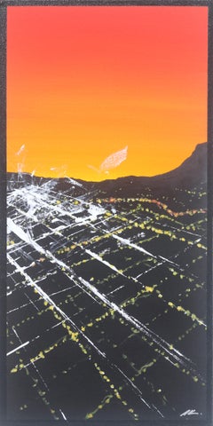 Holloway Atardecer Aéreo - Pintura urbana de paisaje vibrante