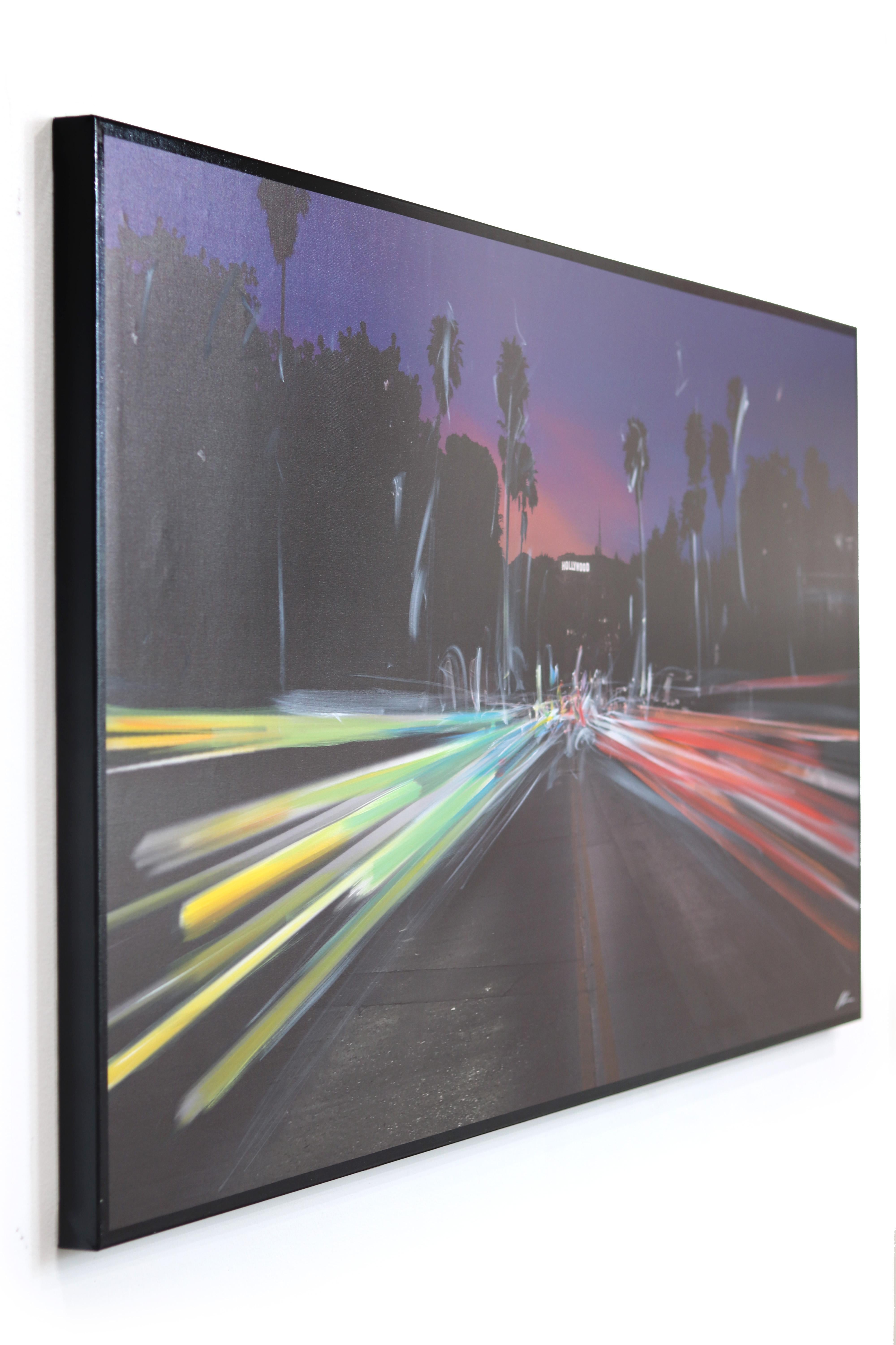Hollywood Center - Colored Night - Urban Landscape Photography Painting For Sale 3