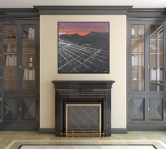 Hollywood Freeway Sunset Aerial - Abstrakte bunte Landschaft Gemälde auf Leinwand