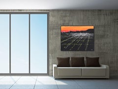 La Brea Atardecer Aéreo - Pintura Paisaje Técnica Mixta Obra de Arte Original