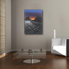 Melrose Sunset Aerial -  Urban Landscape Painting