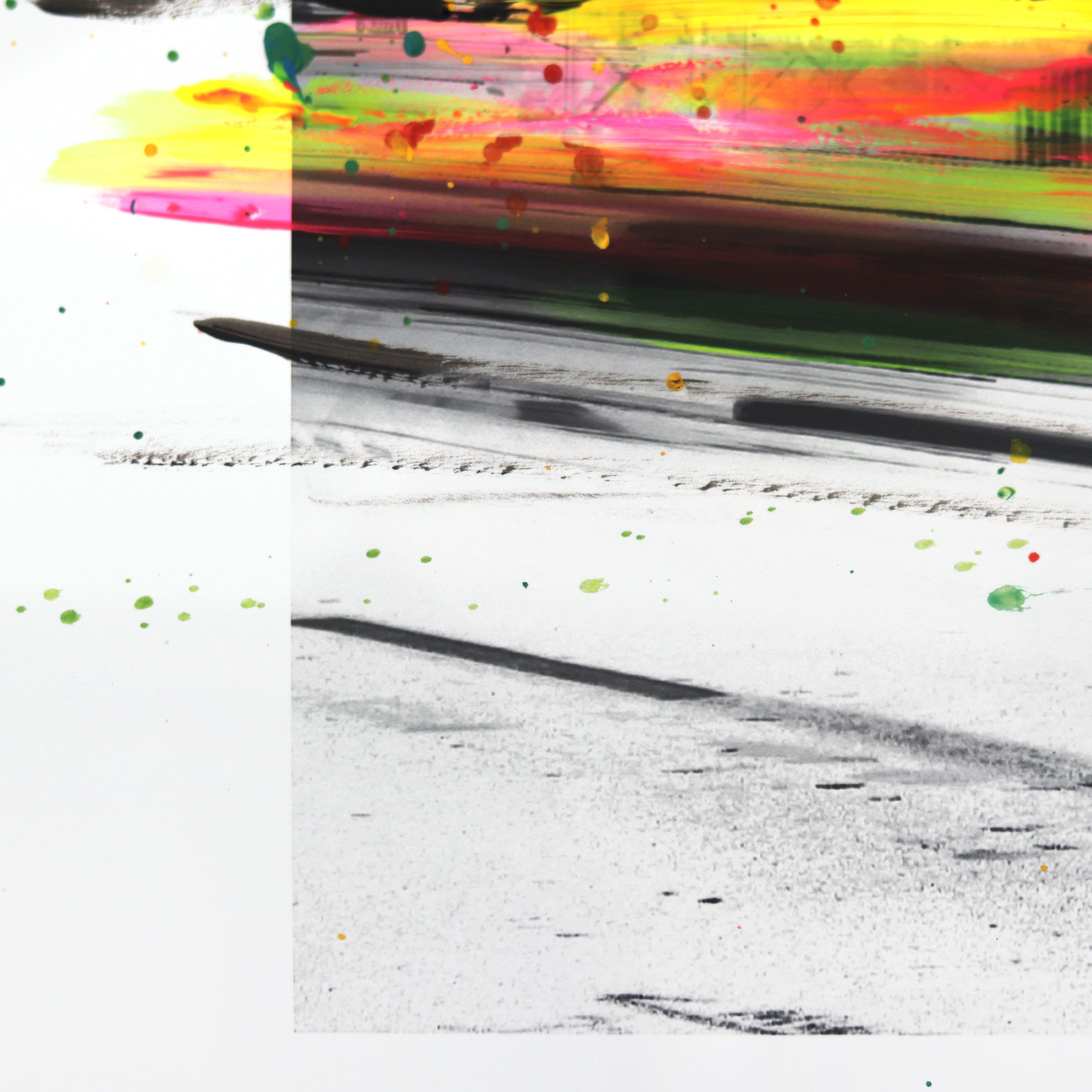 Mel's Inverted II - Abstrakte bunte Mixed Media Landschaft Stillleben Malerei – Photograph von Pete Kasprzak