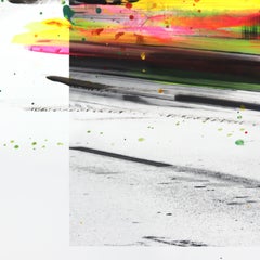 Mel's Inverted II - Abstrakte bunte Mixed Media Landschaft Stillleben Malerei