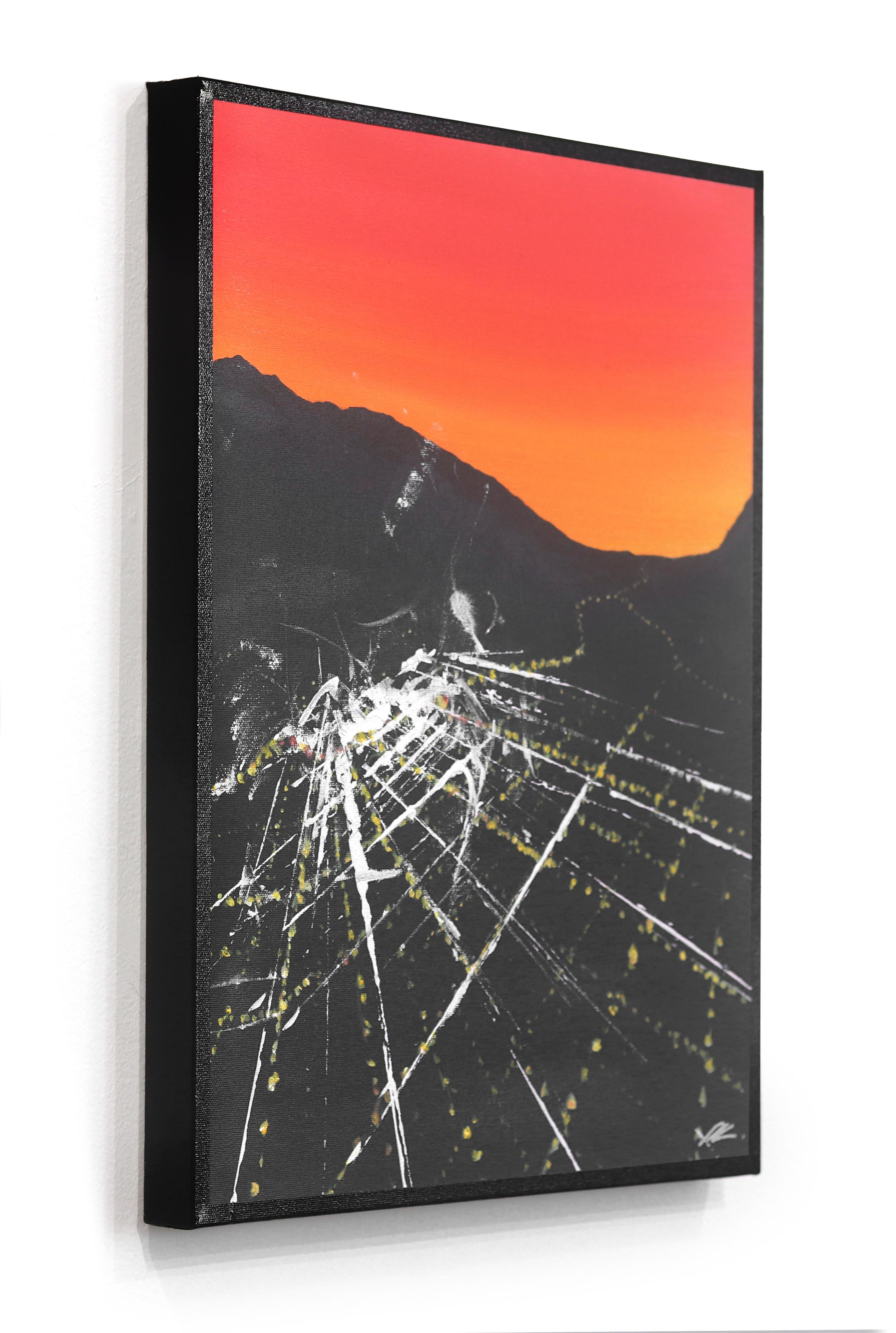 Olive Sunset Aerial - Urban Vibrant Landscape Painting For Sale 3