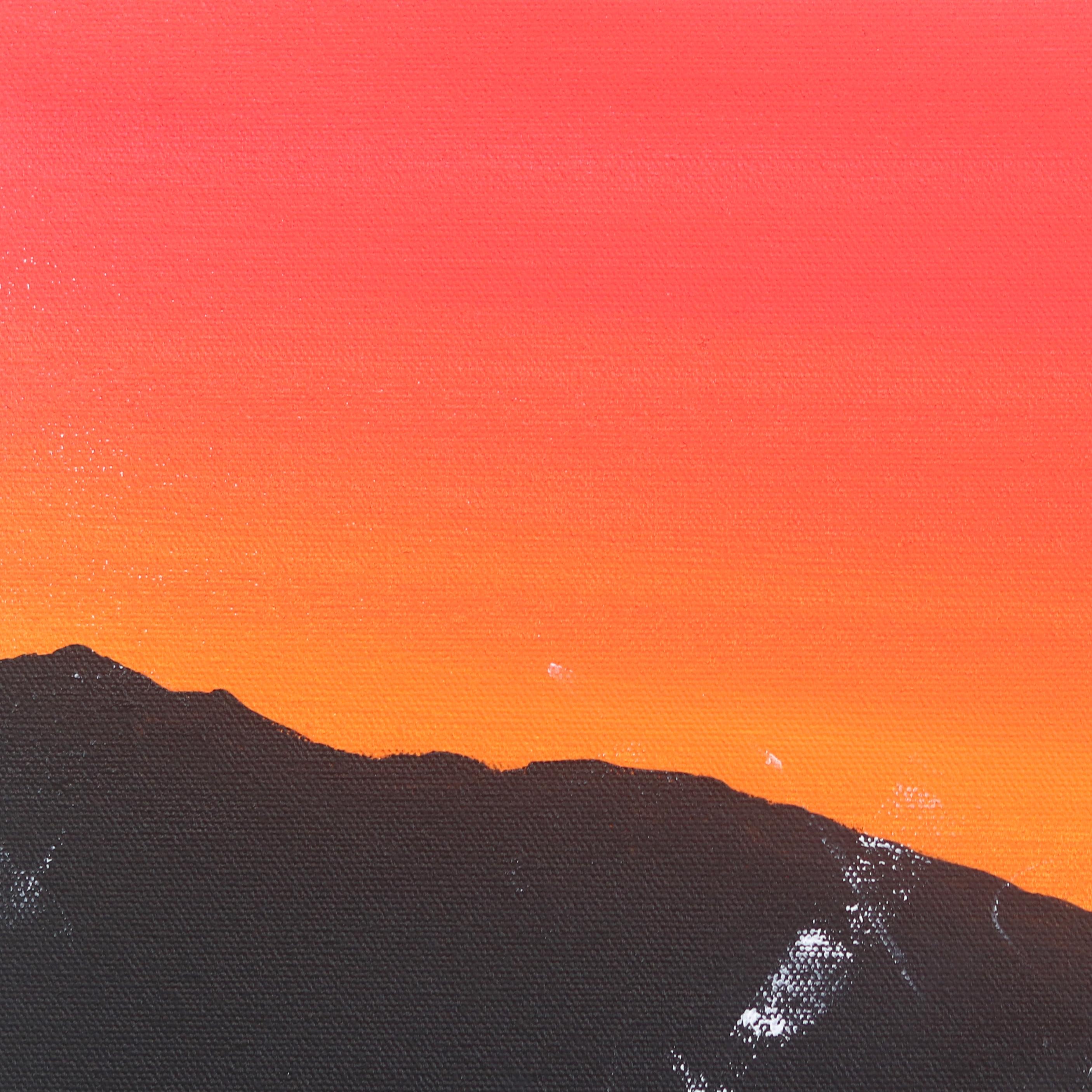 Olive Sunset Aerial - Urban Vibrant Landscape Painting For Sale 4