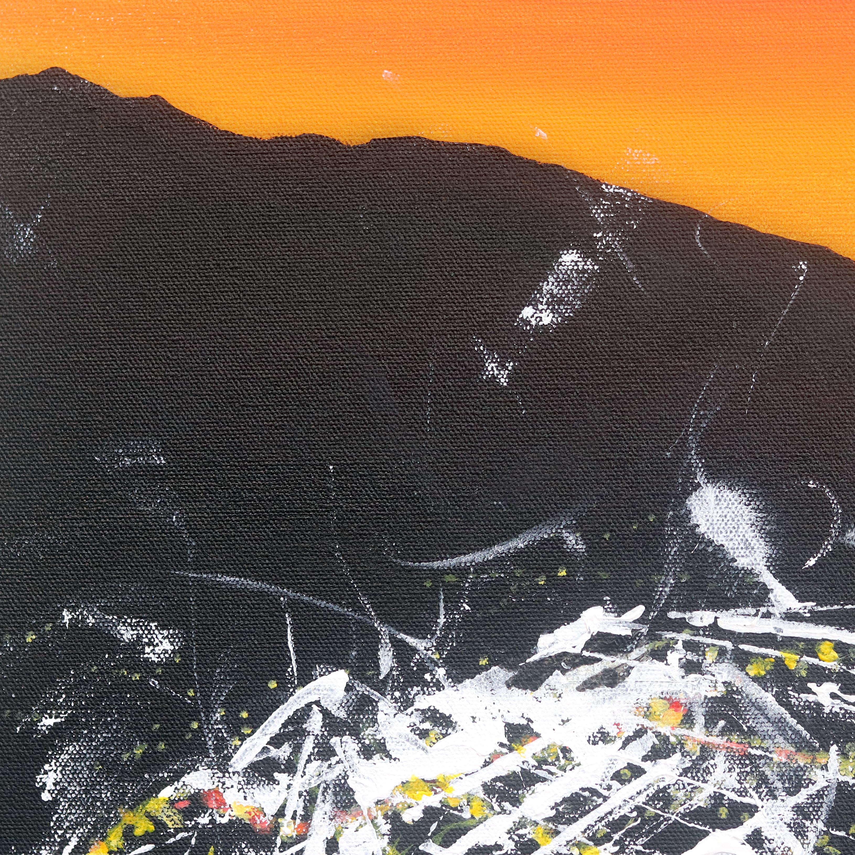 Olive Sunset Aerial - Urban Vibrant Landscape Painting For Sale 6