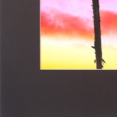 Redondo Palms II - Vibrant Pink Yellow Sunset Landscape Painting