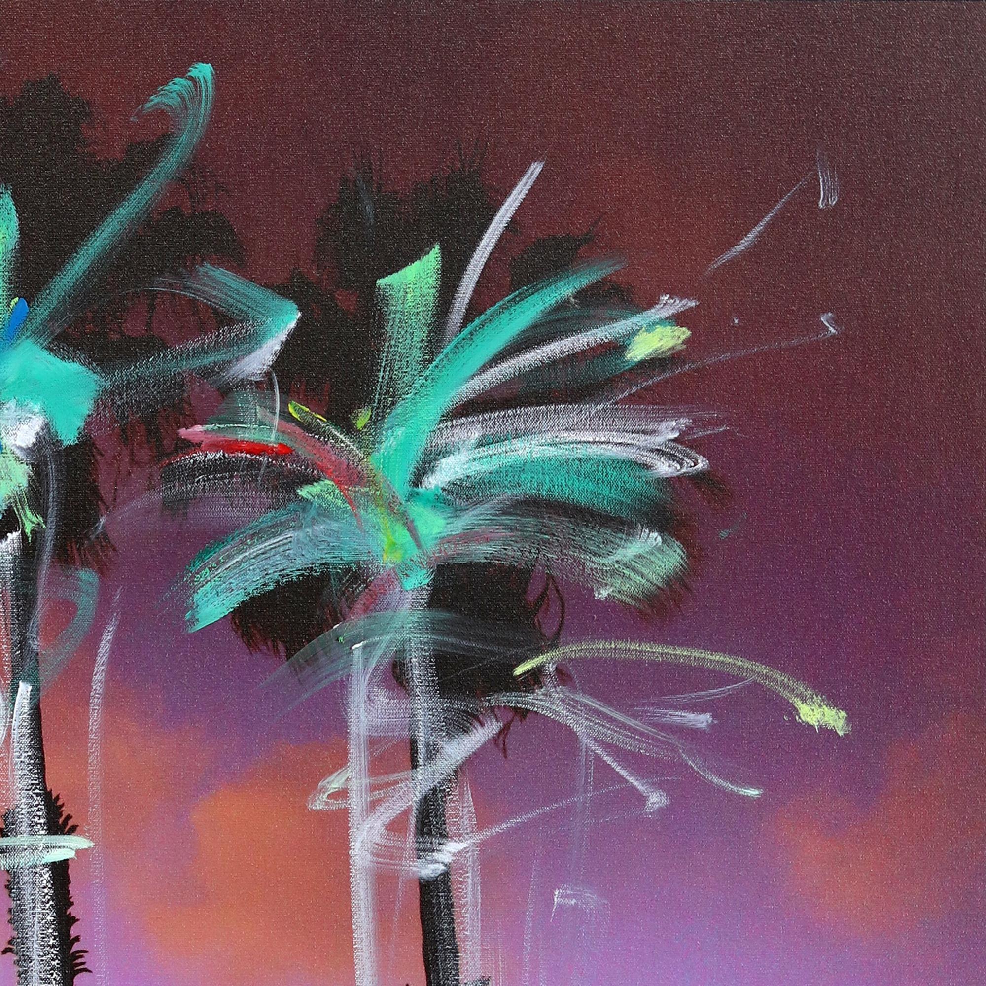 Redondo Palms - Two Way - Contemporary Painting by Pete Kasprzak