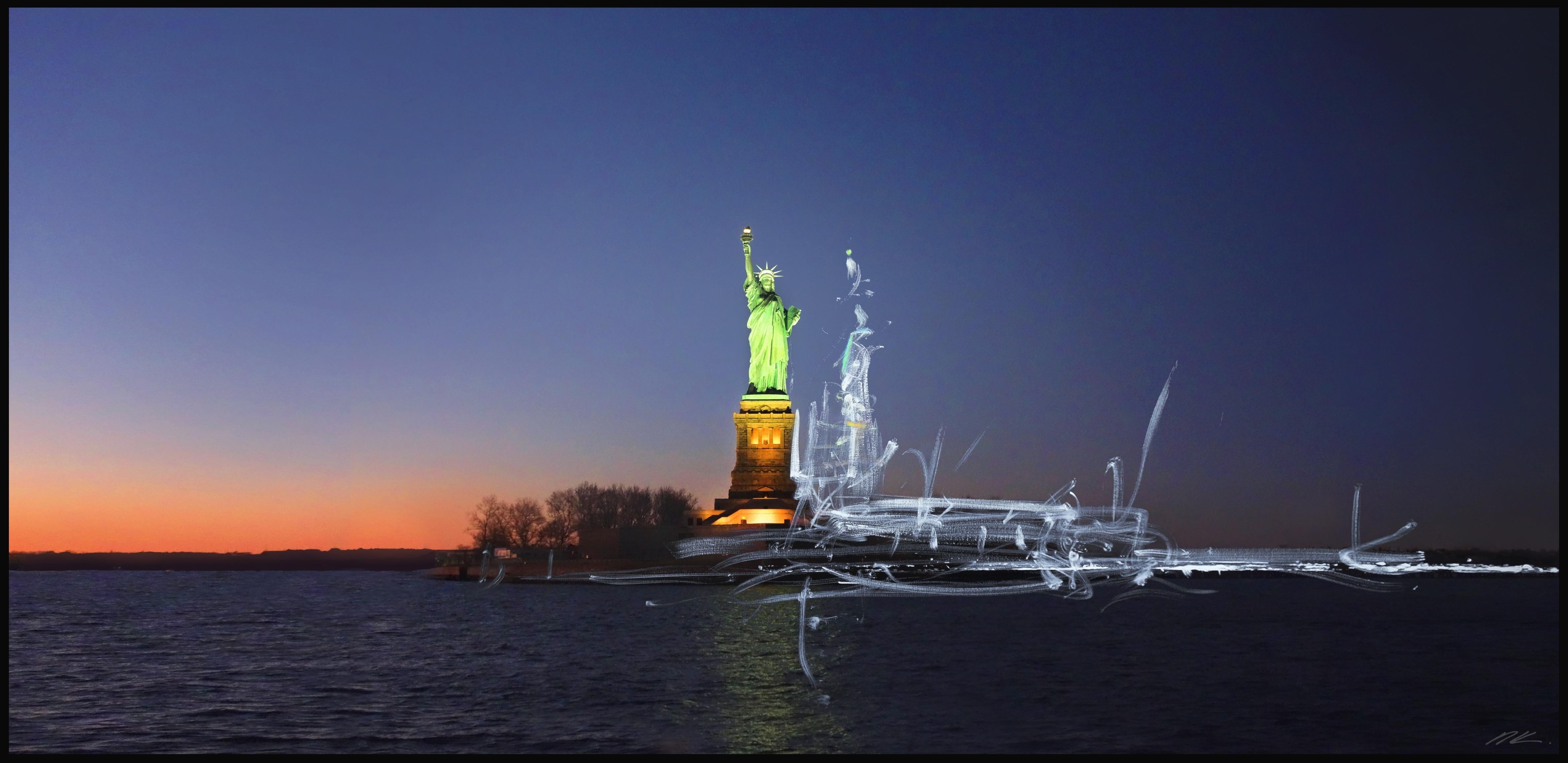 Statue of Liberty - Mixed Media Art by Pete Kasprzak