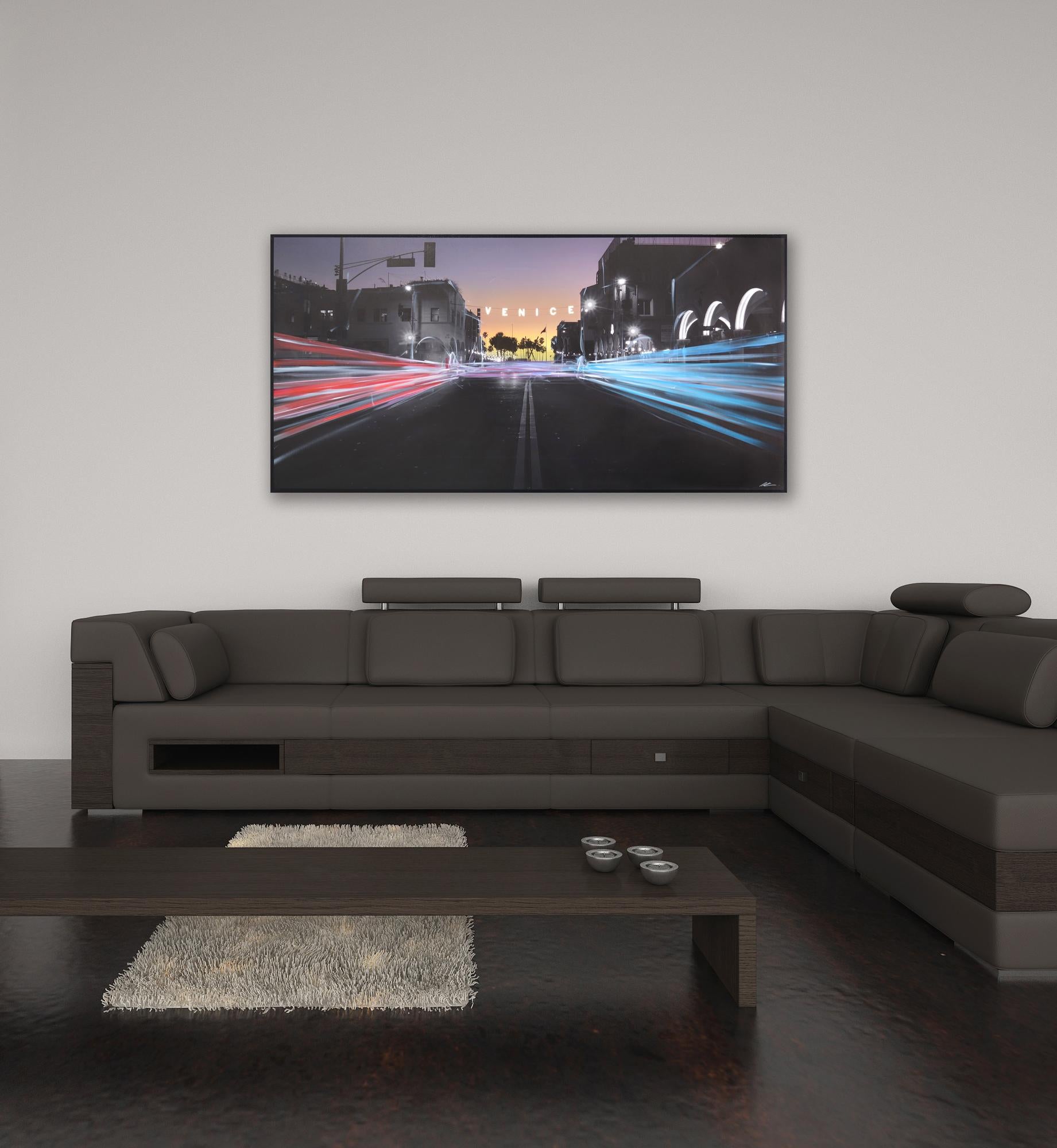 Venice Beach Love - Ocean Sounds - Large Urban Landscape Photography Painting For Sale 5
