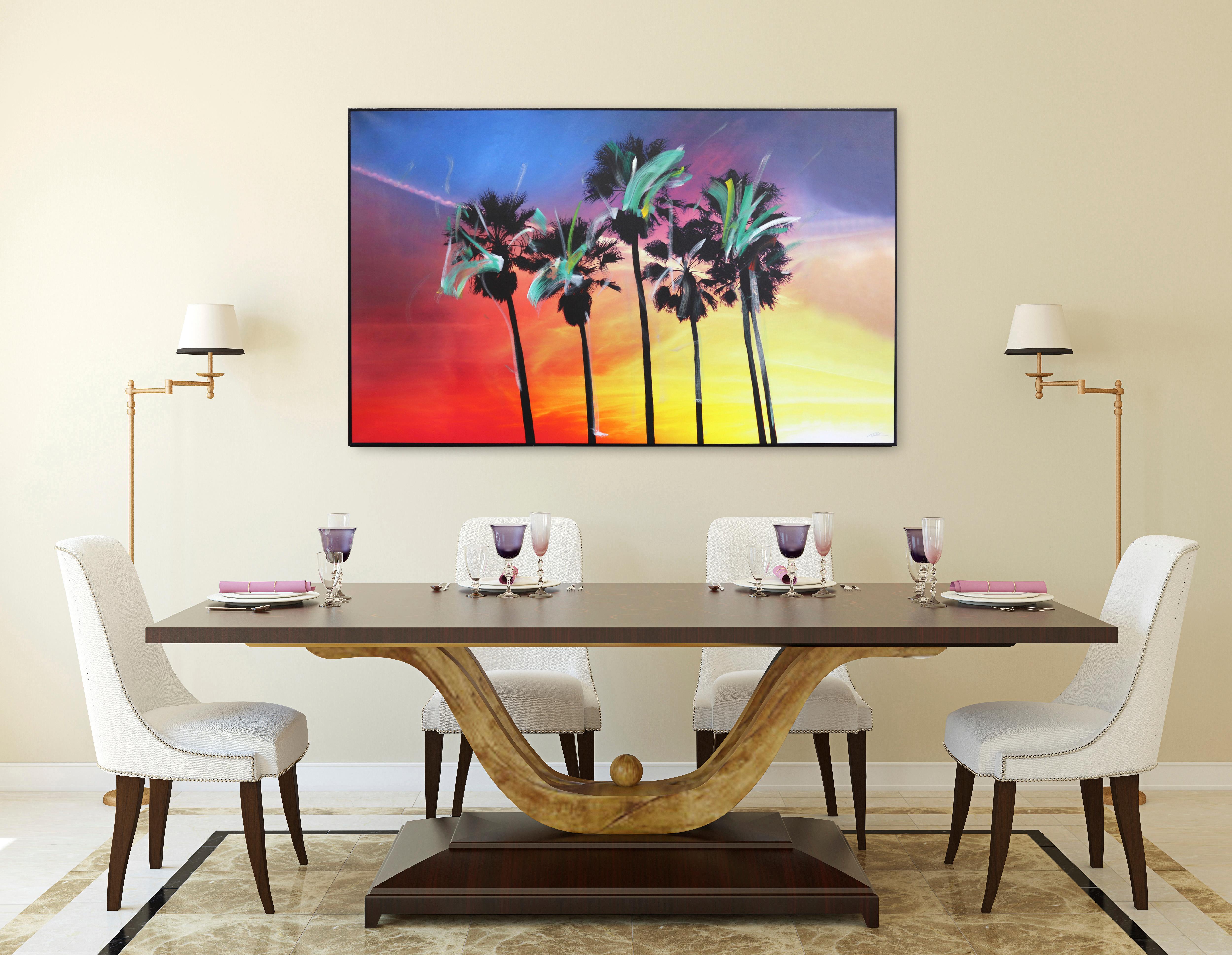 Venice California Multi Palms II - Painting by Pete Kasprzak