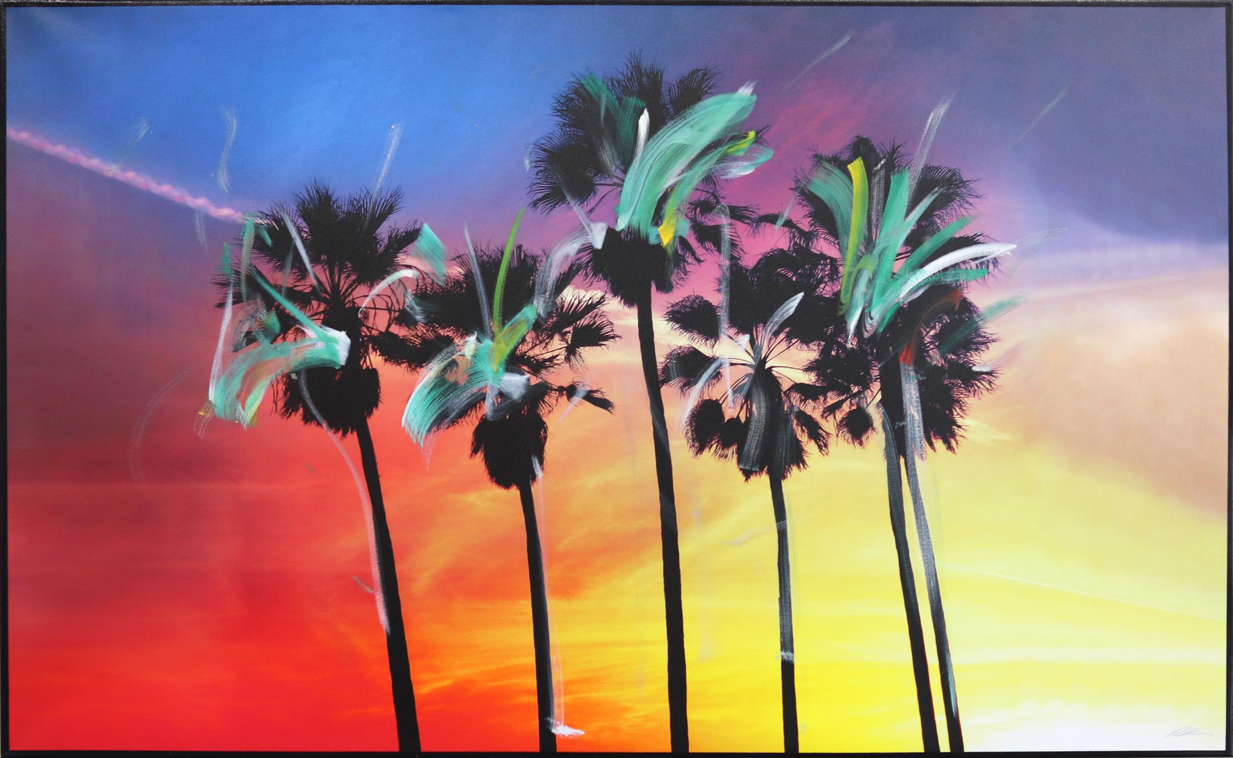 Pete Kasprzak Landscape Painting - Venice California Multi Palms II