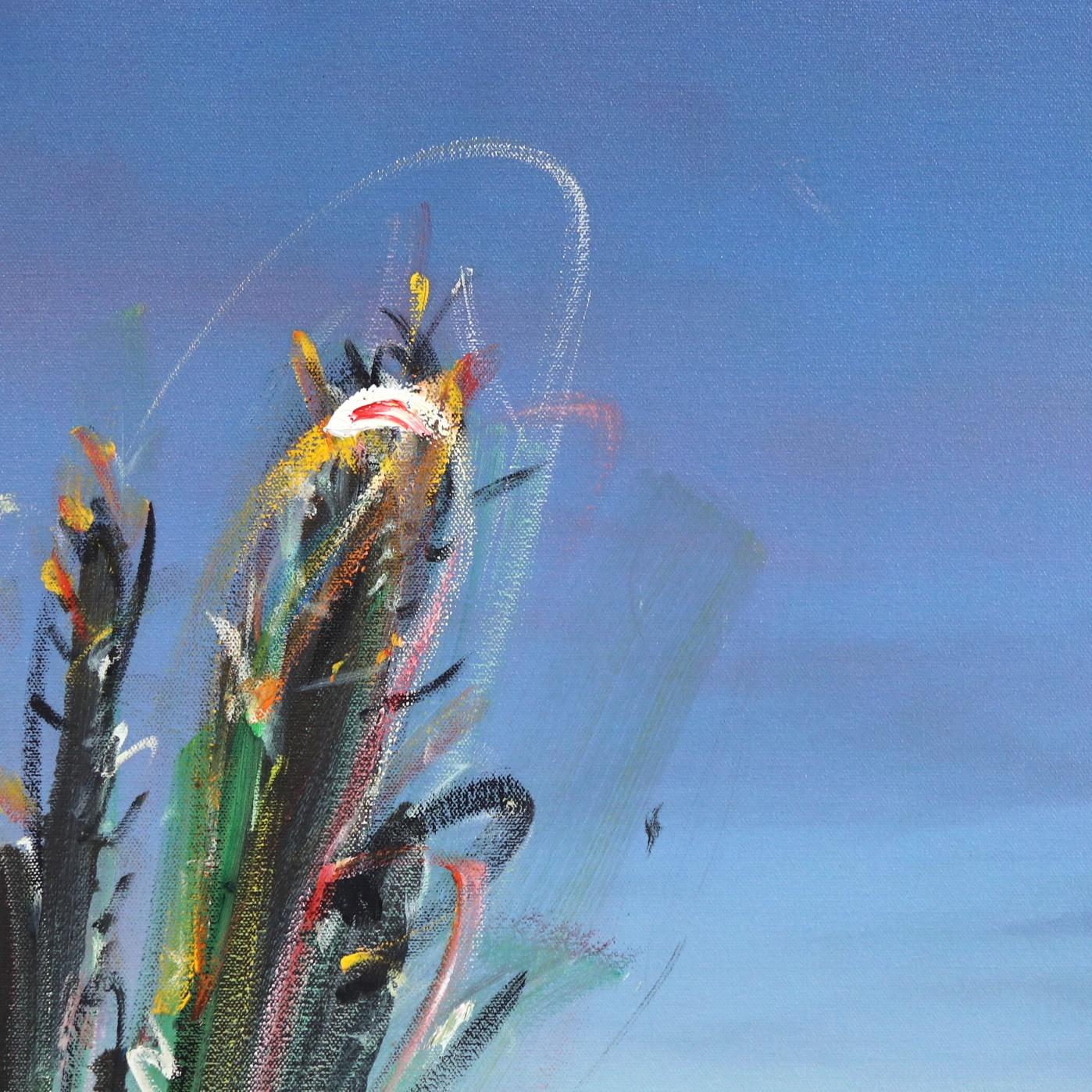 Arizona Red Sunset Cactus - Contemporary Painting by Pete Kasprzak