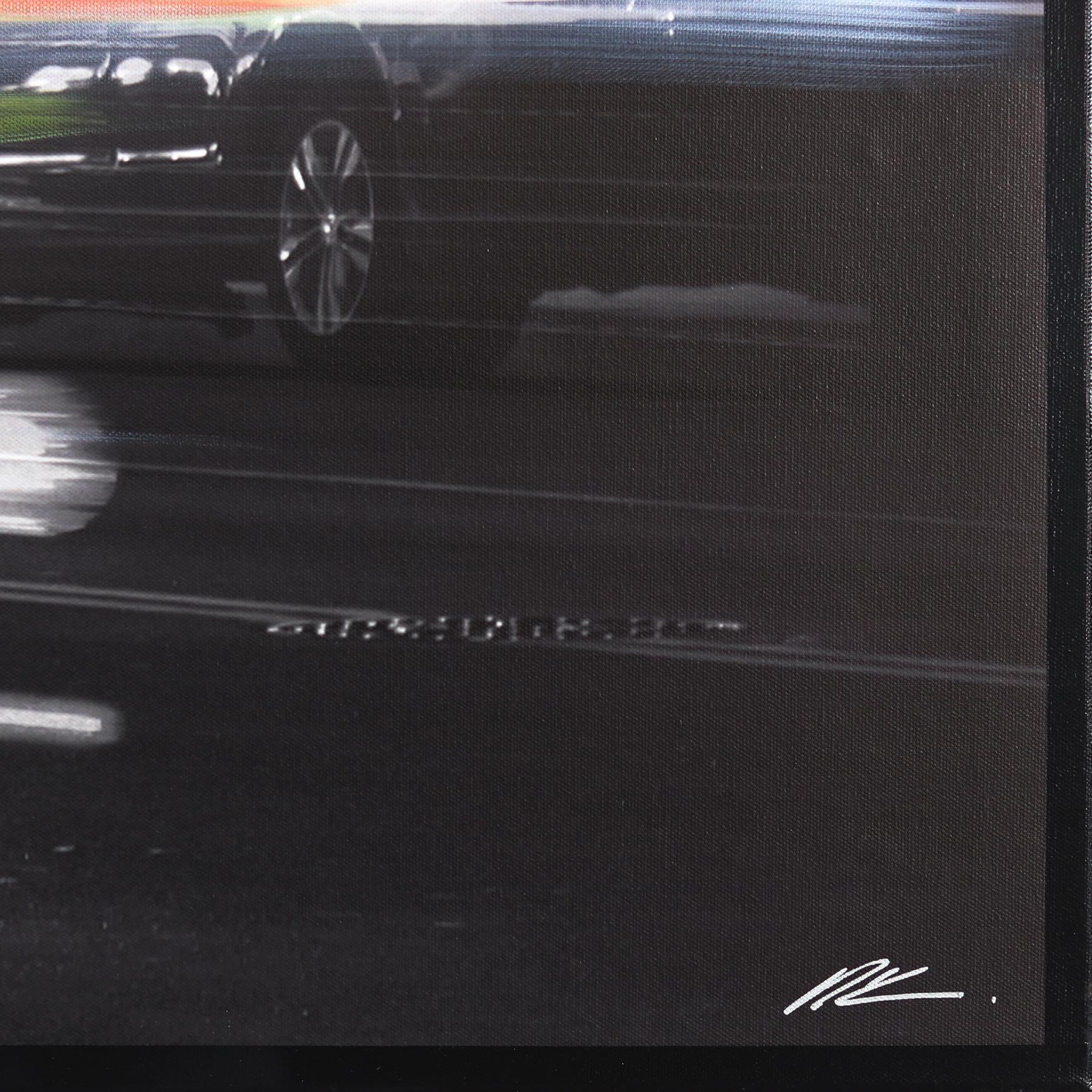 Mels Night Bites - Peinture de paysage urbain en vente 5