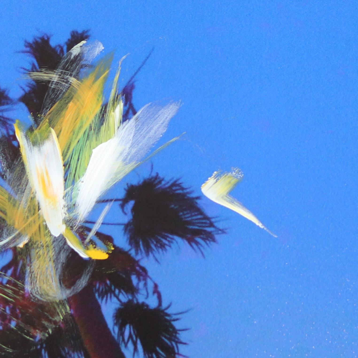 Santa Barbara 3 Palms I  - Paysage urbain Photographie Peinture Art - Painting de Pete Kasprzak