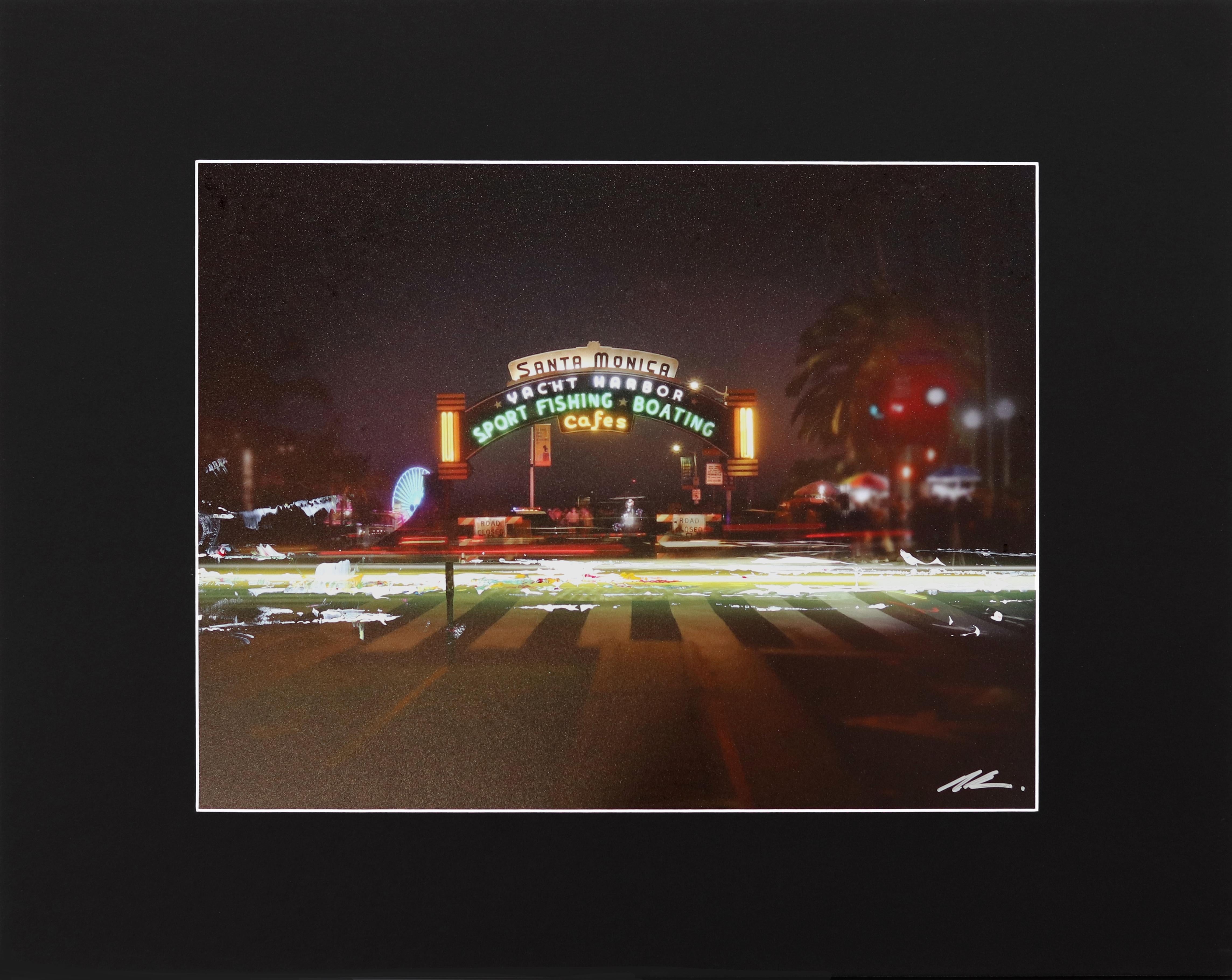 SPIN Santa Monica Pier - Urban Landscape Photography Painting Original Art For Sale 1