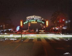 SPIN Santa Monica Pier - Urban Landscape Photography Painting Original Art