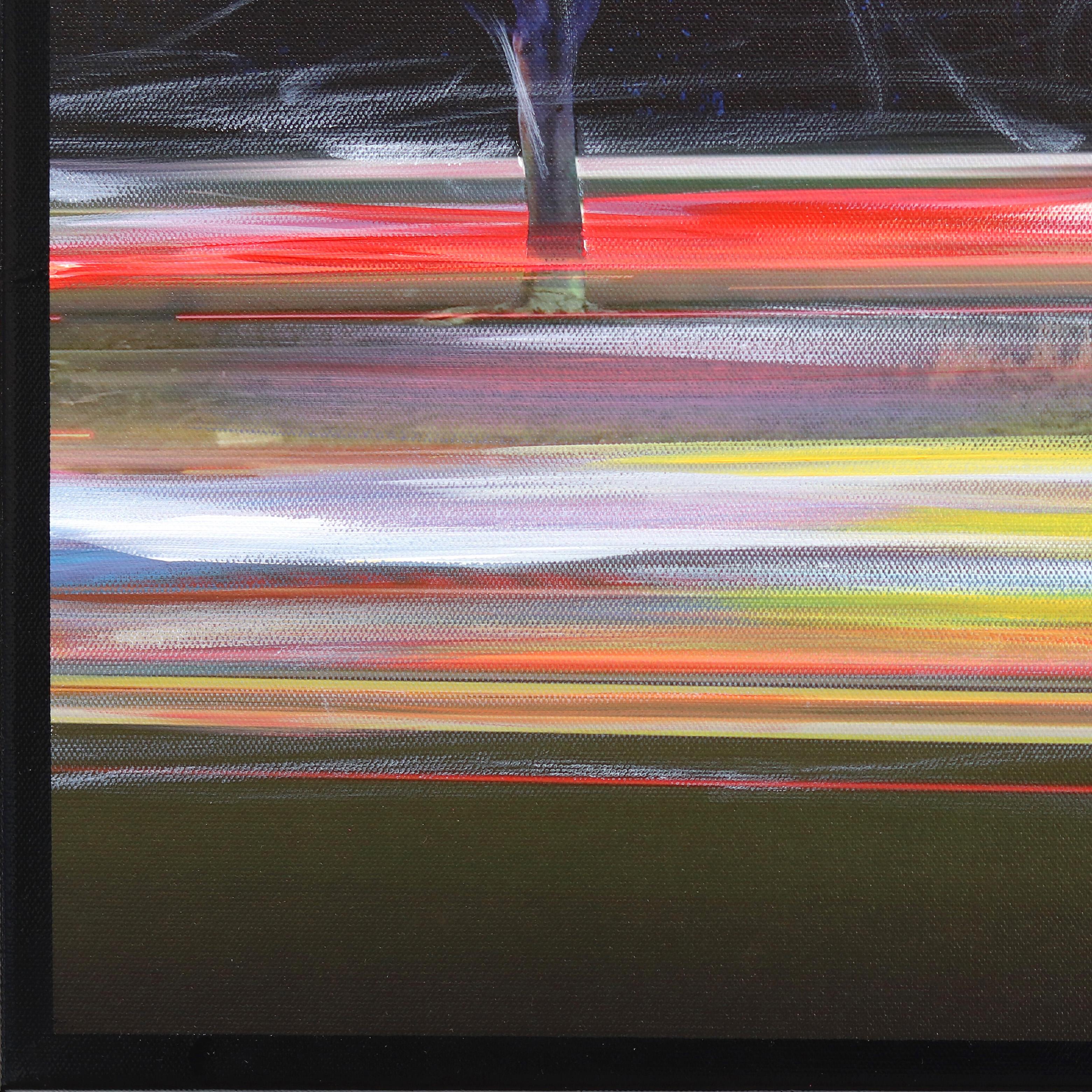 Flash néon de Beverly Hills  -  Peinture originale de paysage urbain en vente 2
