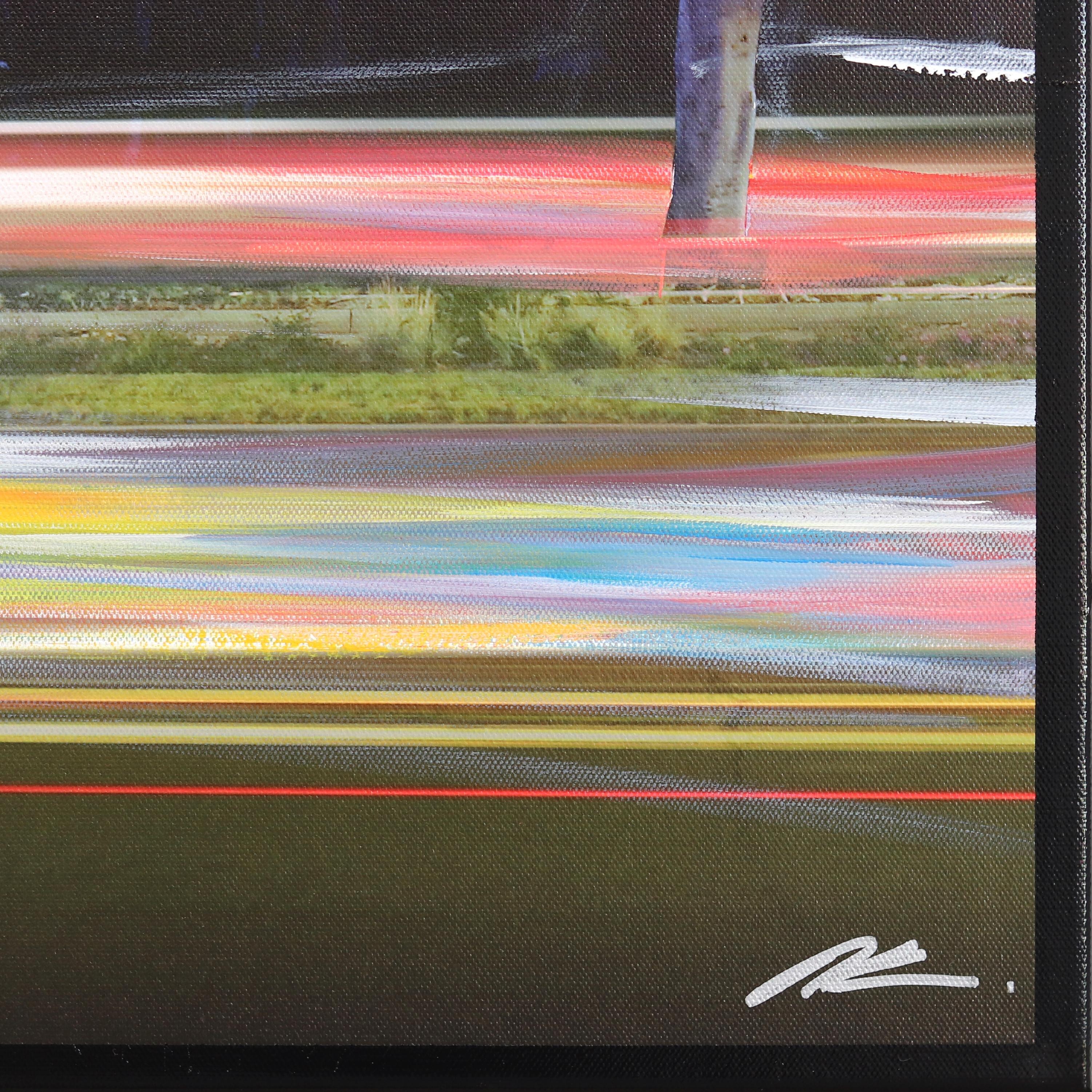 Flash néon de Beverly Hills  -  Peinture originale de paysage urbain en vente 3