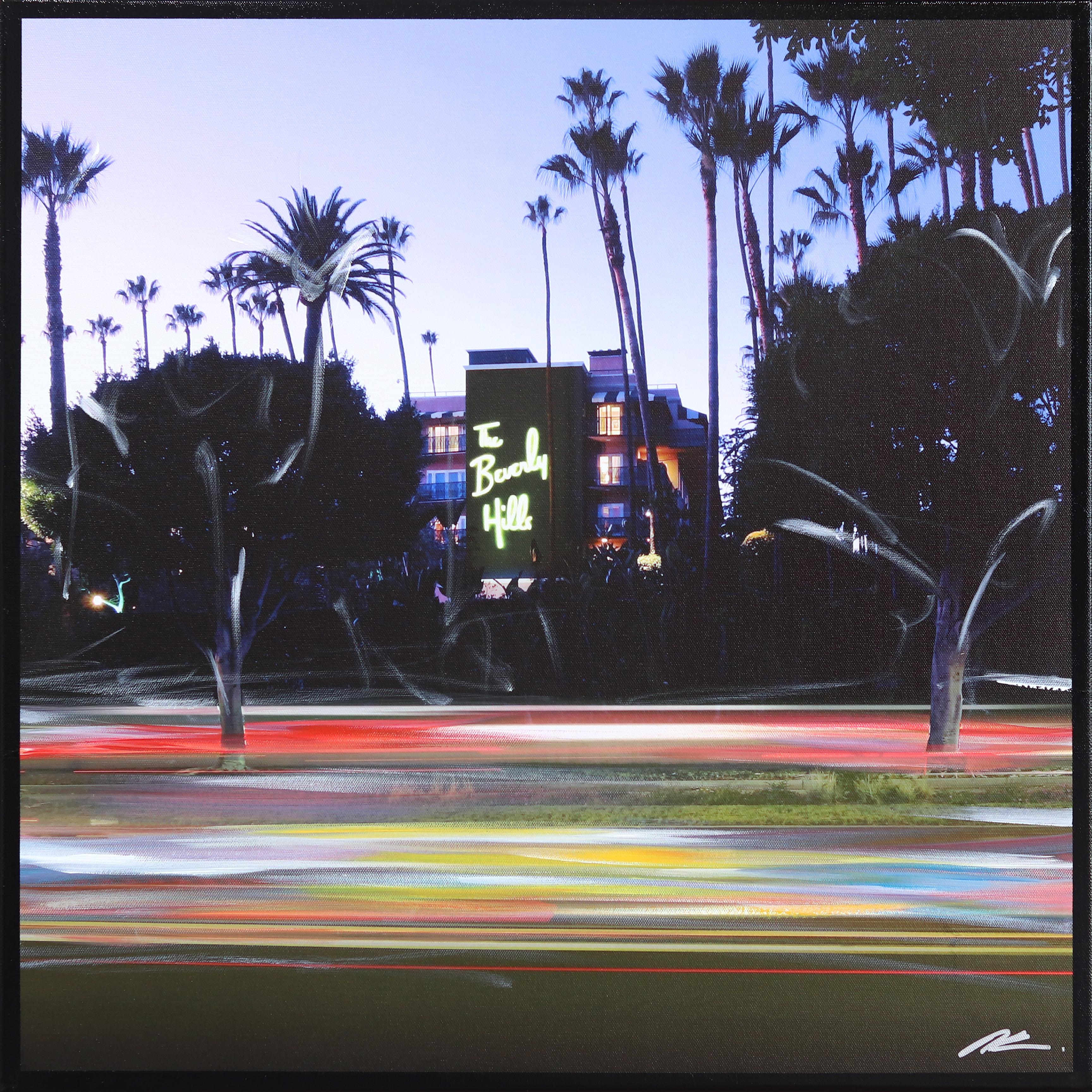 The Beverly Hills Neon Flash  -  Original Urban Landscape Photography Painting