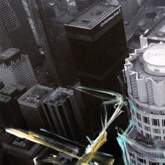 La Banque américaine Fly By - Peinture abstraite sur photographie de paysage originale