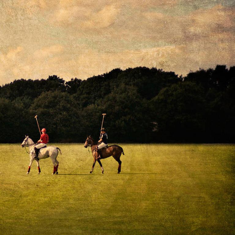 Polo Field, Cheshire, Royaume-Uni - Marron Landscape Photograph par Pete Kelly