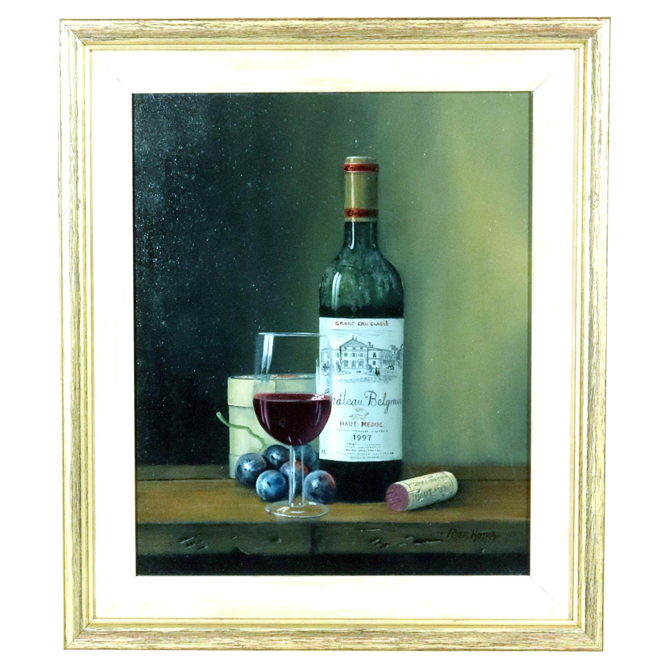 Peter A. Kotka, Stiil Life con bottiglia di Chateau Belgrave Haut Medoc del 1997