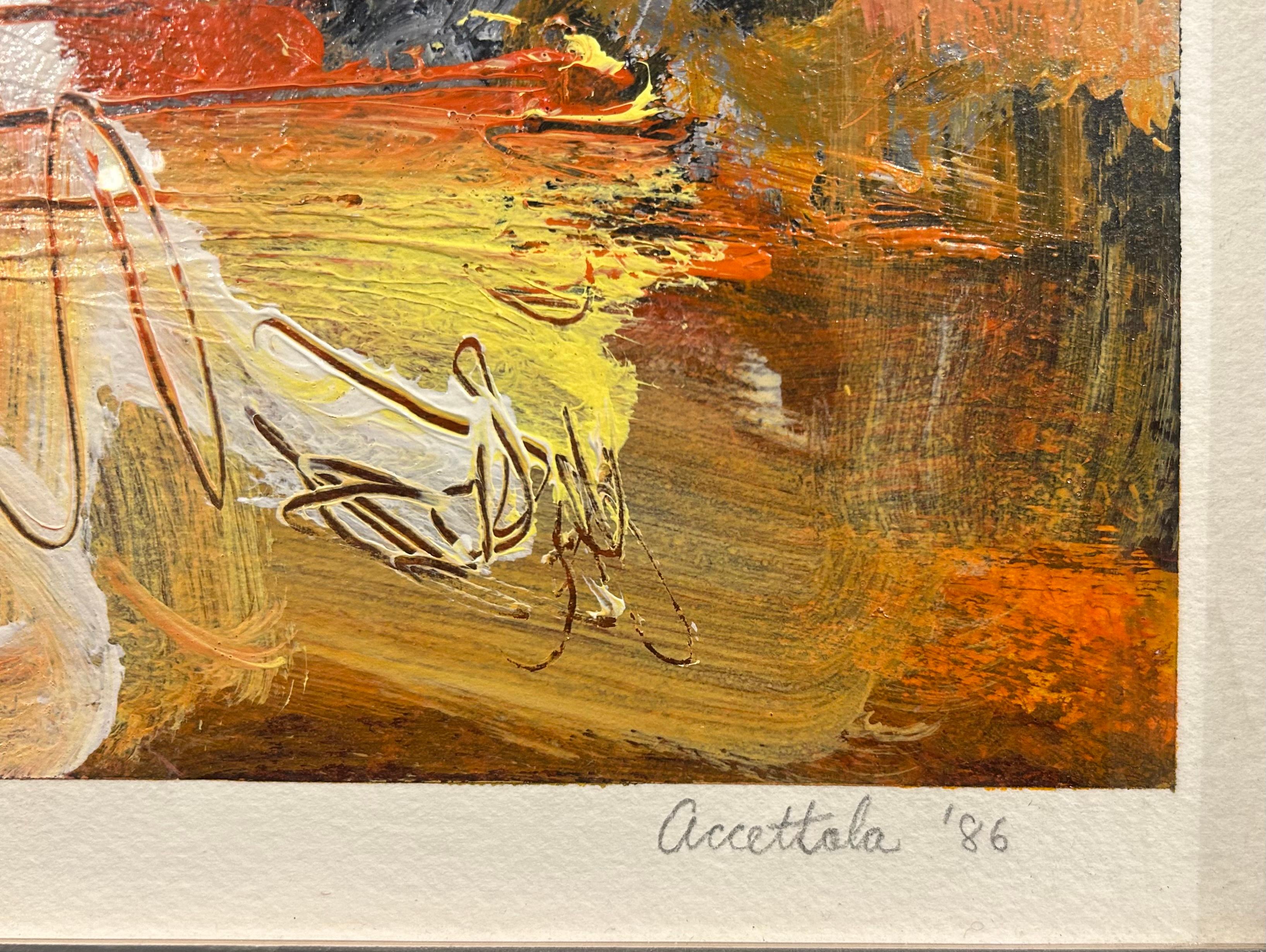 Torrid, Abstraktes Gemälde auf Archivpapier – Art von Peter Accettola