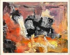 Abstrakte Zeichnungen und Aquarelle des späten 20. Jahrhunderts