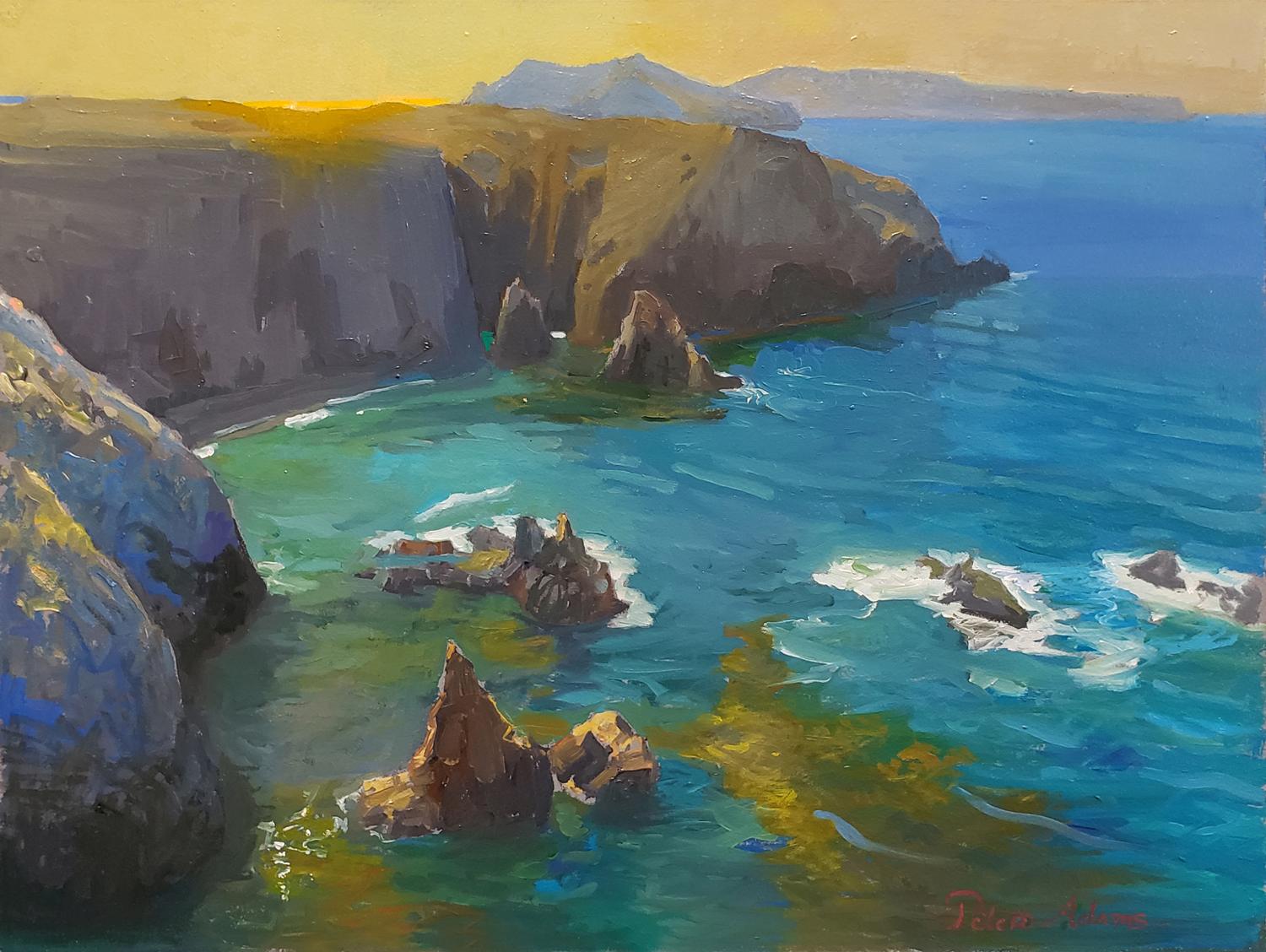 Afternoon Glow, Cathedral Cove, Anacapa Island - Painting by Peter Adams