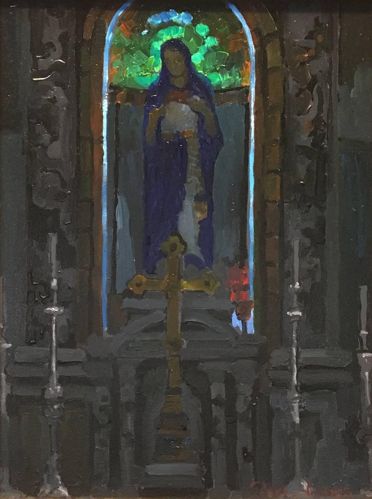 Altar, Church of St. John the Baptist in Ein Karem - Painting by Peter Adams