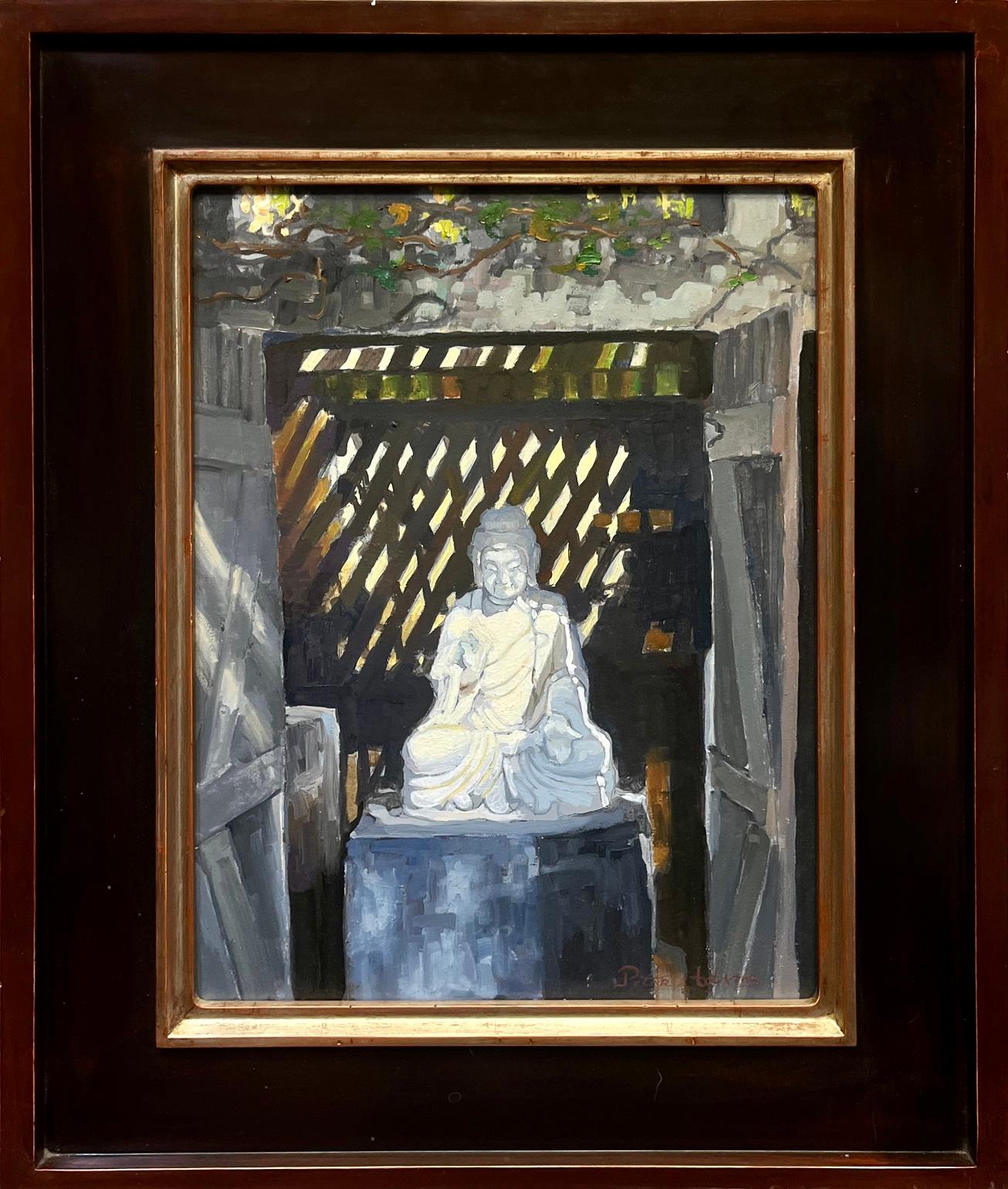 Buddha Revealed; Huntington Gardens - Painting by Peter Adams