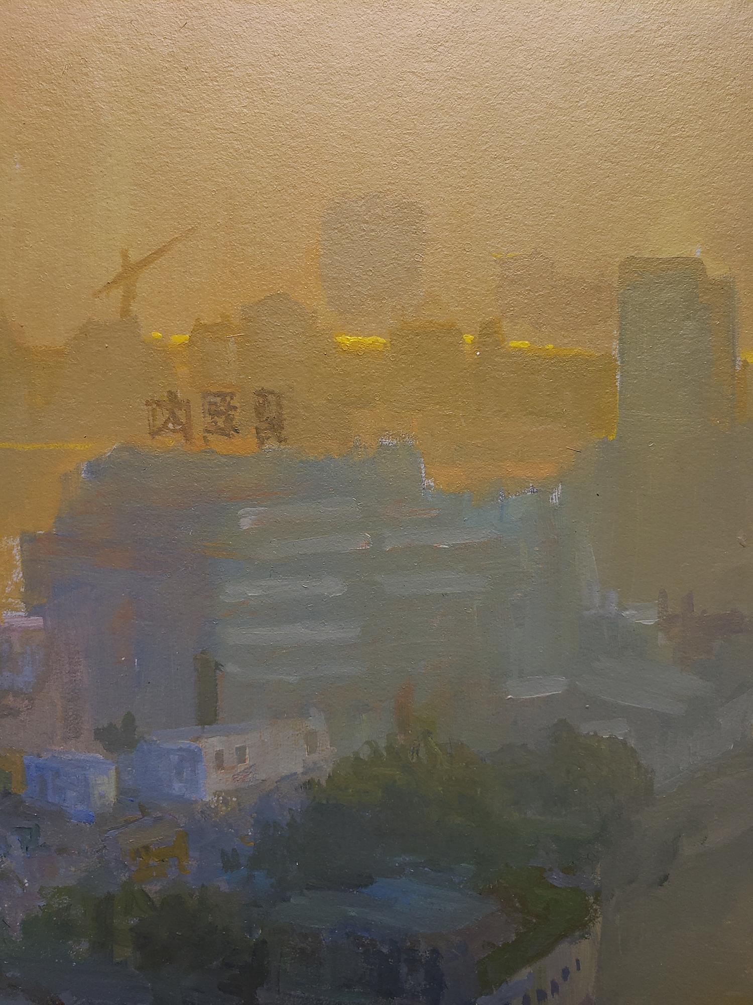 Comercio a lo largo del Pearl River - Landscape Painting Marrón de Peter Adams