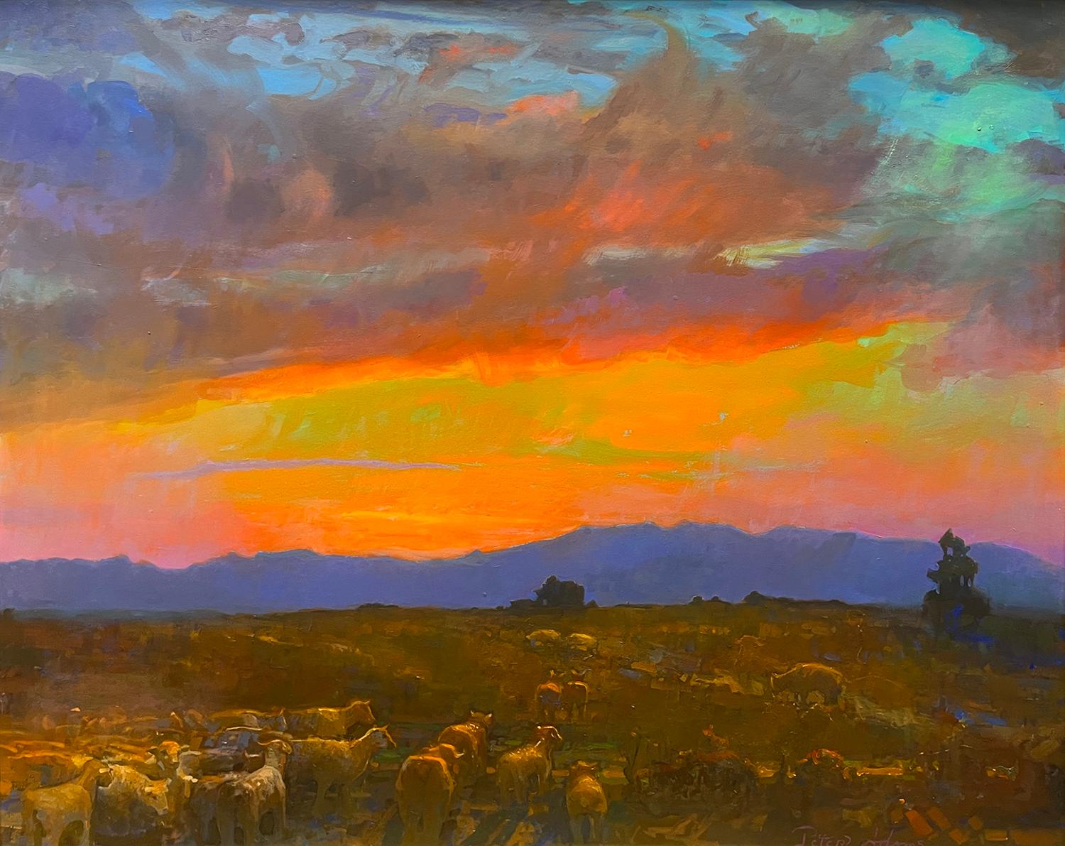 Going Home; Tehachapi, California - Impressionist Painting by Peter Adams