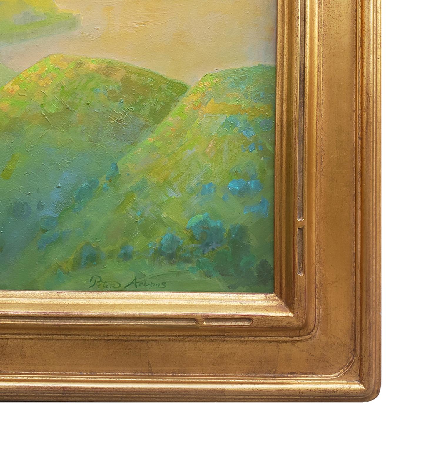 Pasaje apacible; Laguna de Batiquitos, Carlsbad, California - Landscape Painting Marrón de Peter Adams