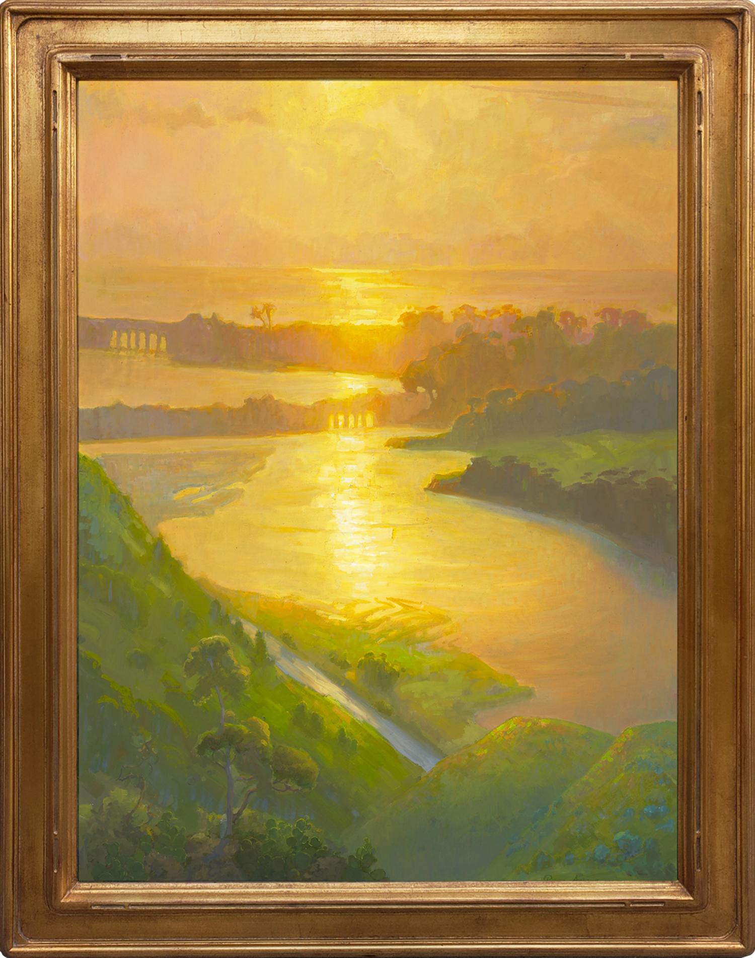 Landscape Painting de Peter Adams - Pasaje apacible; Laguna de Batiquitos, Carlsbad, California