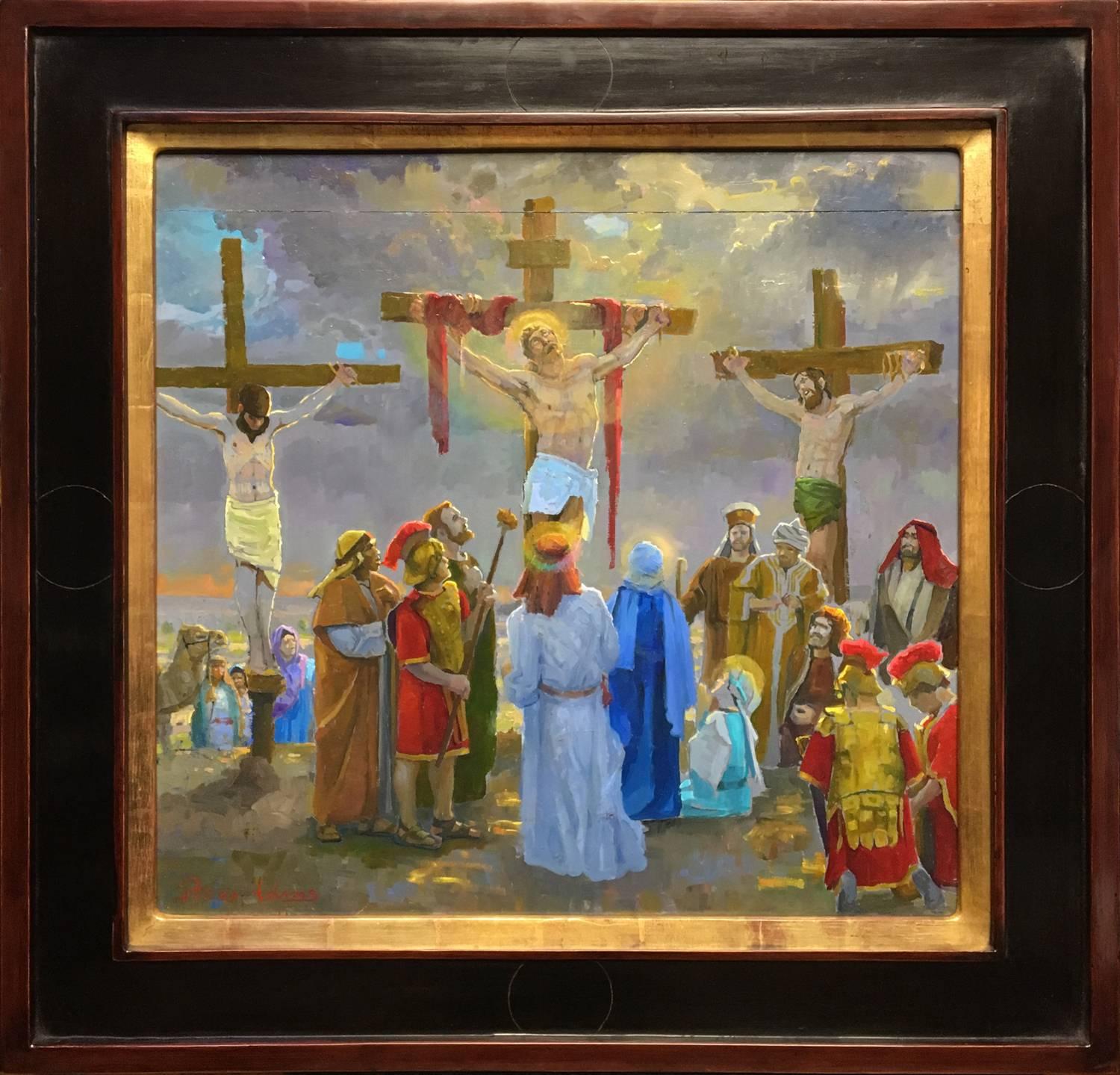 Study for the 12th Station; The Crucifixion Scene - Painting by Peter Adams